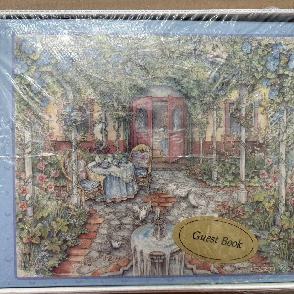 Vintage Kim Jacobs Morning Glory Tea Guest Book NOS Sealed